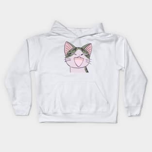 I draw pink pastel cheeky happy chi the kitten meme 3 / Chi's sweet home Kids Hoodie